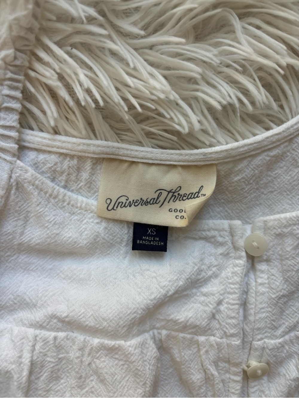 Universal Thread White Button-Front Ruffle Strap Dress - Picture 2 of 3
